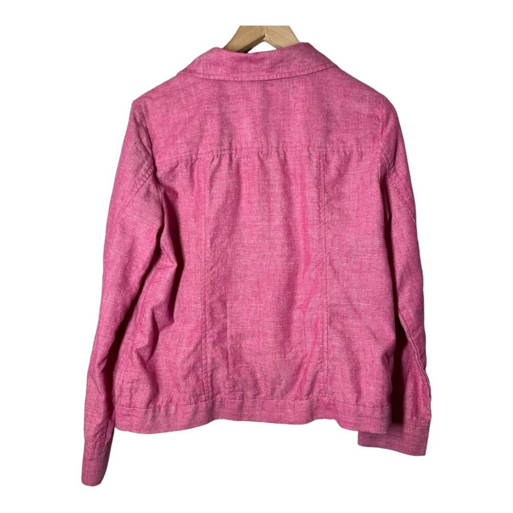 Nordstrom Amber Sun Collection Pink Linen Blend Classic Jacket Medium - Picture 2 of 6
